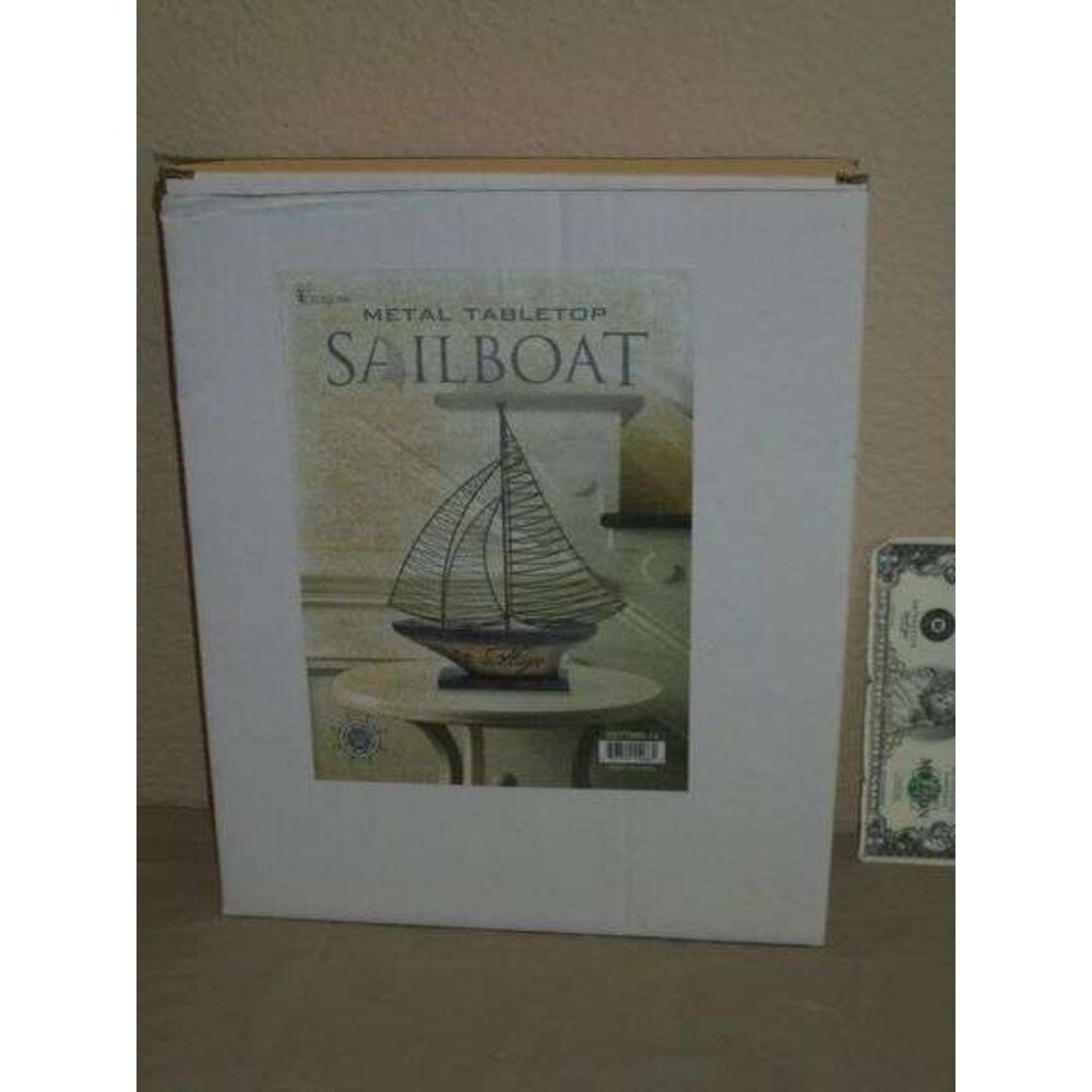 NIB Metal tabletop sailboat